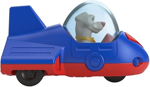 Miniatura 5 de Fisher-Price - Vehículos de superhéroes de metal fundido a presión inspirados en la película DC League of Superpets – Krypto Superdog Red and Blue