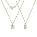 DIAMONBLISS 10K or 14K Real Solid Gold Oval cut Solitaire Necklace for Women|3 carats