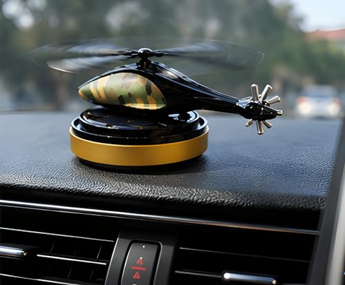 Image of Eltron Turbo Imported Glider Working On Solar Power Car Interior Accessories Decoration Rotating Fan Dashboard Aroma Organic Fragrance Car Perfume (Fouji, Helicopter)