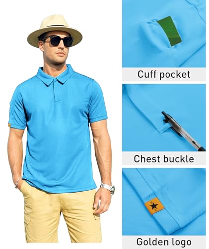 Image of ZITY Mens Polo Shirt Short Sleeve Sports Tactical T-Shirt Athletic Golf Polos Daily Casual Stylish Collared Shirts for Men