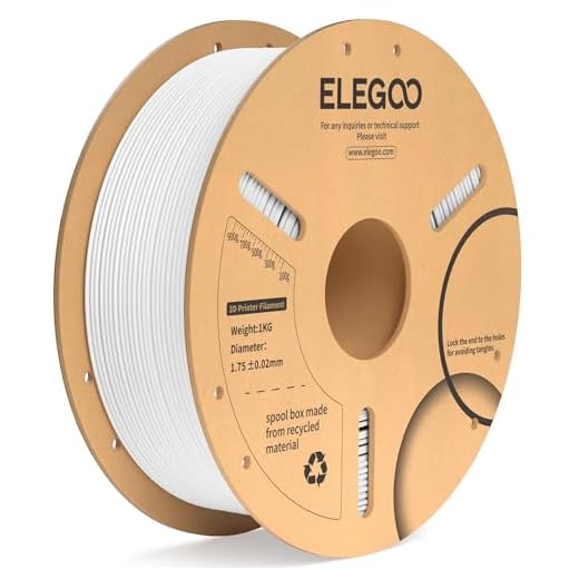 ELEGOO PLA Plus Filament 1.75mm White 1KG, PLA+ Tougher and Stronger 3D Printer Filament Pro Dimensional Accuracy +/- 0.02mm, 1kg Spool(2.2lbs) Fits for Most FDM 3D Printers