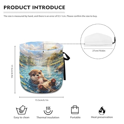 Image of Tea Cozy Otter Print Dust Proof Insulating Teapot Dust Cover Vintage Decorative Theme Teapot Insulation Cover with Drawstring Keep Breakfast Warm