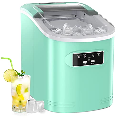 Silonn Ice Maker Machine Countertop, 26 lbs in 24 Hours, 9 Cubes Ready in 6 Mins, Self-Clean Ice Maker Compact Portable Ice Maker with Ice Scoop and Basket