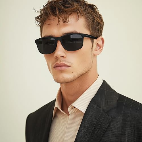 Polarized Sunglasses for Mens Womens - Lightweight Matte Finish Sun Glasses,Line Patterned Sunglass4