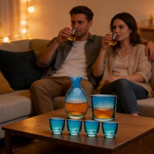 Set de sake Veasbuu con botellas de servicio versátiles para bar y hogar 3