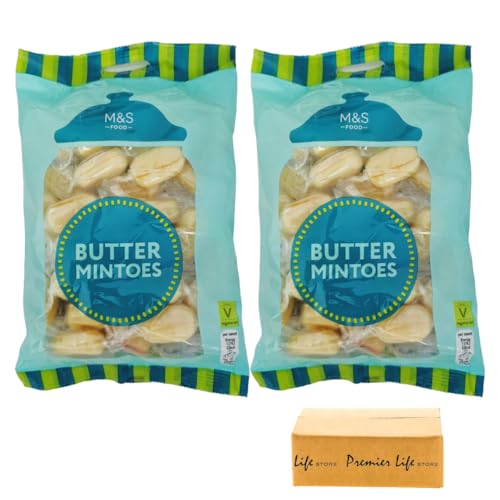 Premier Life M&S Butter Mintoes classic buttery mints Traditional Hard Boiled Mint Sweets 225g - 2 pack