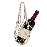 Genérico de Red para Botellas de Vino, de Malla Tejida a Mano, portabotellas Reutilizable, de Vino con Cuerda de algodón para Bar en casa, Decorativa para Restaurante, Accesorio de picn
