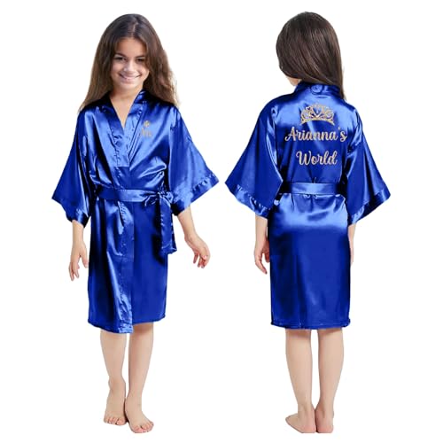 Personalized Girls Robes with Cute Symbol Design, Custom Flower Girl Robe, Add a Heart, Flower, Tiara & More