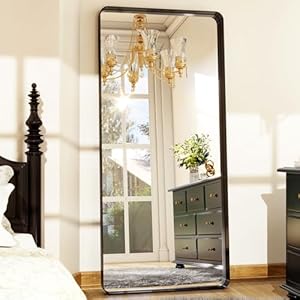 71″ x 30″ Full-Length Mirror – Black Deep Framed Floor Mirror, Wall-Mounted Rectangular Dressing Mirror for Home Decor in Bedroom, Bathroom, Living Room – Hang or Lean Against Wall