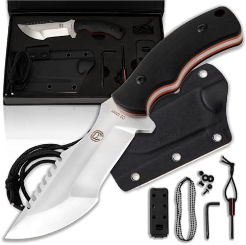 Survival Knife | Bushcraft Neck Knife Men’s Gift Set Fixed Blade – Full Tang EDC D2 Blade – Nonslip Handle – Great For Camping Trekking (Black and Orange Liner) Survival Knife | Bushcraft Neck Knife Men’s Gift Set Fixed Blade – Full Tang EDC D2 Blade – Nonslip Handle – Great For Camping Trekking (Black and Orange Liner)