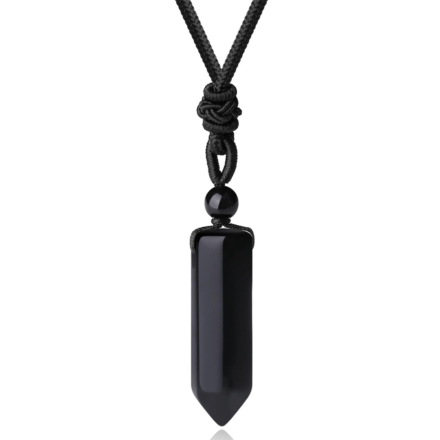 Sahoottie Heilstein Anhänger Kette Reiki Glückskette Talisman | Sechseckige Kristall Anhänger Kette für Damen Herren Amethyst Schmuck Vatertagsgeschenk mit Einstellbar Geflochtenes Seil