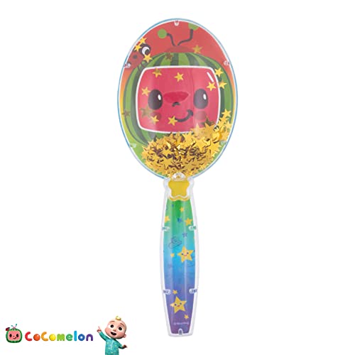 CoComelon Hair Brush with Magical Sparkling Stars Confetti HairBrush, Green - Kids Hair Brush Ages 3+