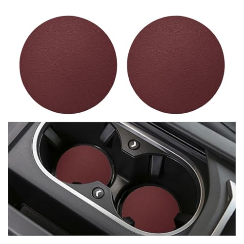 2PCS Portavasos para Carro en Cuero, Antideslizante y Resistente al Agua miniatura 1