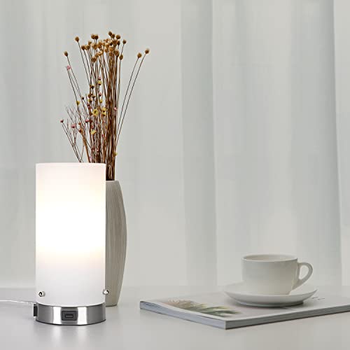 Coosa Touch Table Lamp,3 Way Dimmable Nightstand Lamp With Usb Charging Port And Ac Two-Hole Socket,White Jade Glass Shade For Home,College Dorm, Office,E26 Led Bulb Included #TOP3