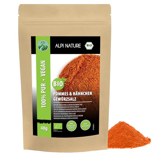 Sal de condimento para patatas fritas orgánicas (40g), sal de condimento para pollo orgánico, ingredientes orgánicos, mezcla de condimentos para adobos y aliños, sin aditivos artificiales