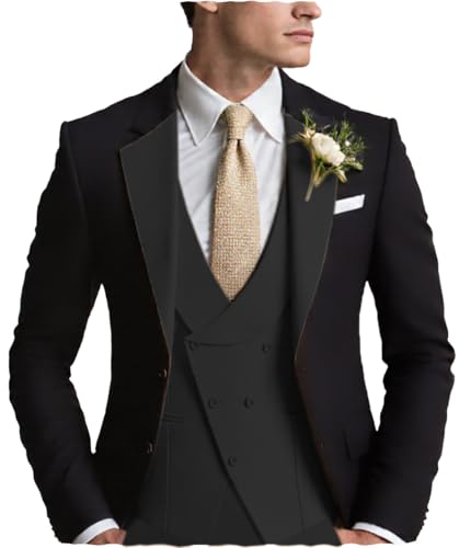Formal Men's Suits Slim Fit 3 Piece Business Jacket Tuxedos Blazer+Vest+Trousers Wedding Groomsman