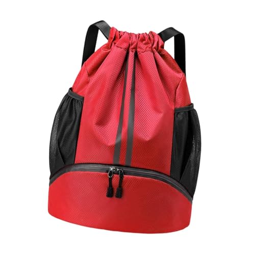 Colaxi Drawstring Backpack Swimming Bag Waterproof Separation Large Capacity Sports Backpack Sports Gym Bag for Swimming Pool Hiking, red