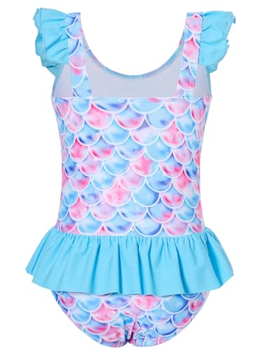 Toddler Girl Swimsuit One Piece Bathing Suit Mermaid Cute Ruffle Skirt Hawaiian Beach Swimwear2