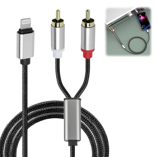 Câble RCA pour phone, Câble Light vers RCA, Adaptateur RCA Audio Auxiliaire Stéréo pour Phone...