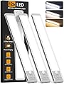 Under Cabinet Lighting Wireless, Motion Sensor Light Indoor Rechargeable, 3 Color Dimmable Closet Light Battery Operated with LED Power Display, Magnetic Under Counter Lights for Kitchen, Home (3Pack)