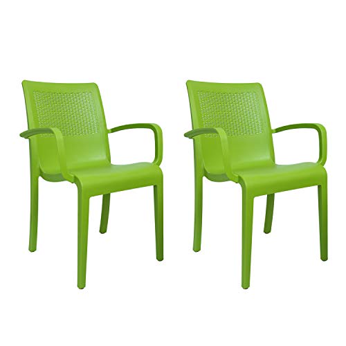 Image of Cello Ecstasy Chair Set Pack of 2 - Green | Strong and Durable | Easy to Clean | Chair for Living Room, Bed Room, Kitchen, Office Room, Outdoor | 3 Years Warranty