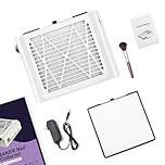 BRANTMAKER Nail Dust Collector with Brush and 2 Filter, Nail Fan Extractor for Salon and Personal Use (White)