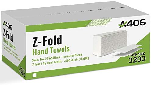 Multifold Z Fold 2 Ply Luxury White Paper Hand Interfold Towel Case of 3200