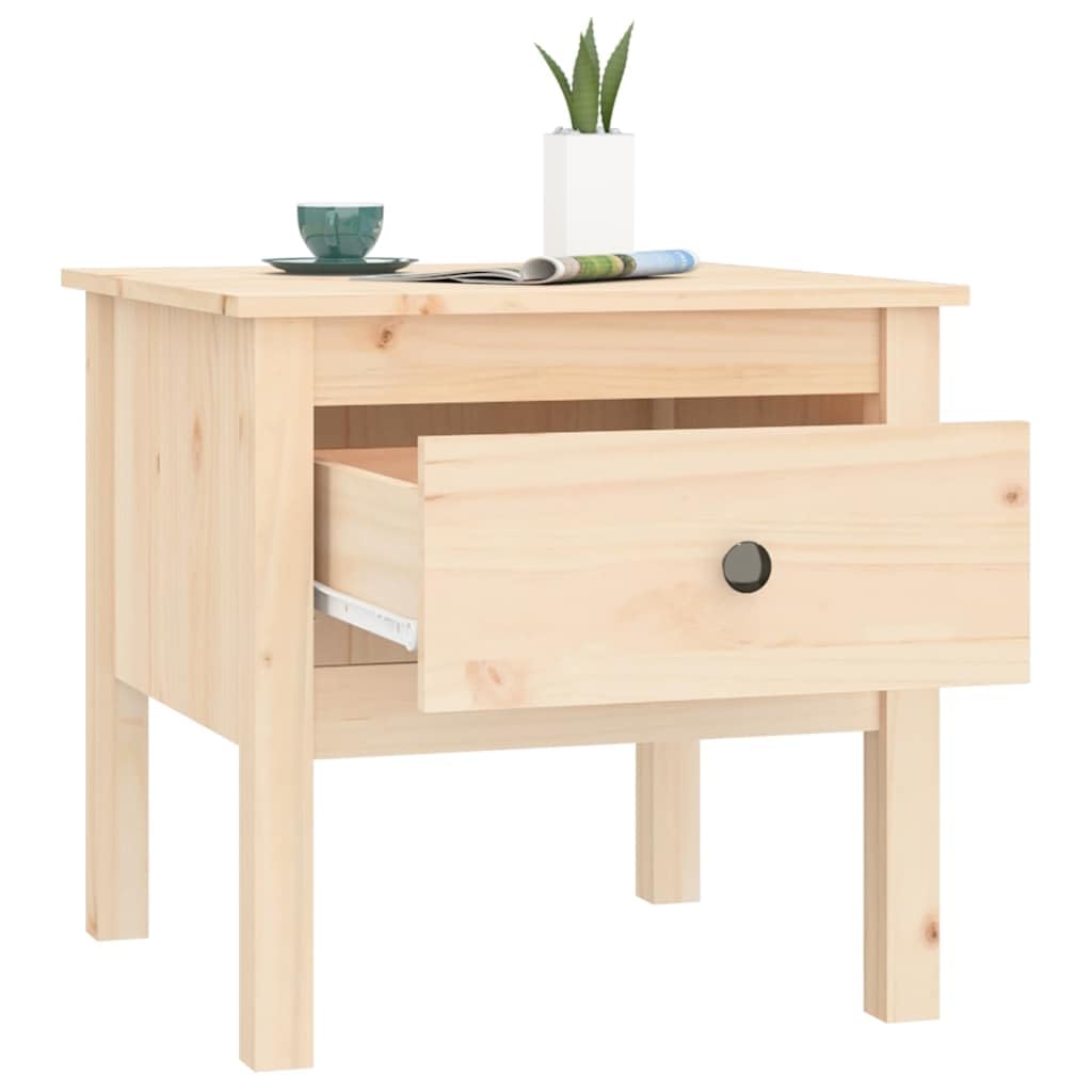Generisch Table d'appoint 50 x 50 x 49 cm en pin massif avec tiroir
