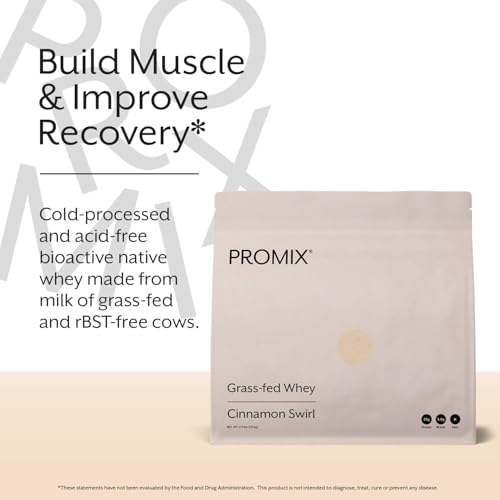 Image of Promix Whey Protein Powder, Cinnamon Swirl - 2.5lb Bulk - Grass-Fed & 100% All Natural - Post Workout Fitness & Nutrition Shakes, Smoothies, Baking & Cooking Recipes - Gluten-Free & Keto-Friendly