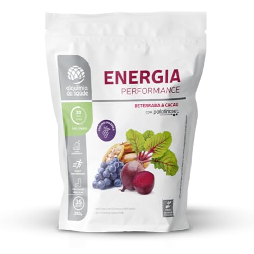 Energia Performance Beterraba Cacau Uva Orgânica com Palatinose Alto Rendimento - 350g Alquimia da S