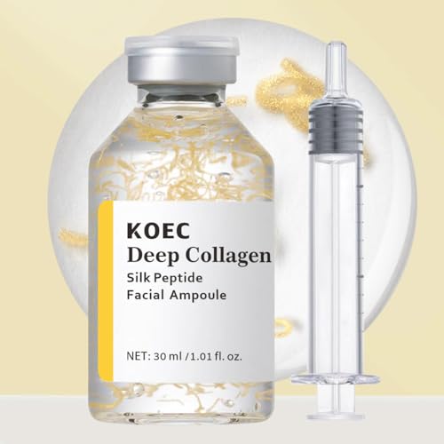Image of KOEC 2PCS Deep Collagen Silk Peptide Facial Ampoule Set Face Lifting Serum,Intensive Tightening & Smoothing & Hydrating,Non-Greasy,Gentle Formula
