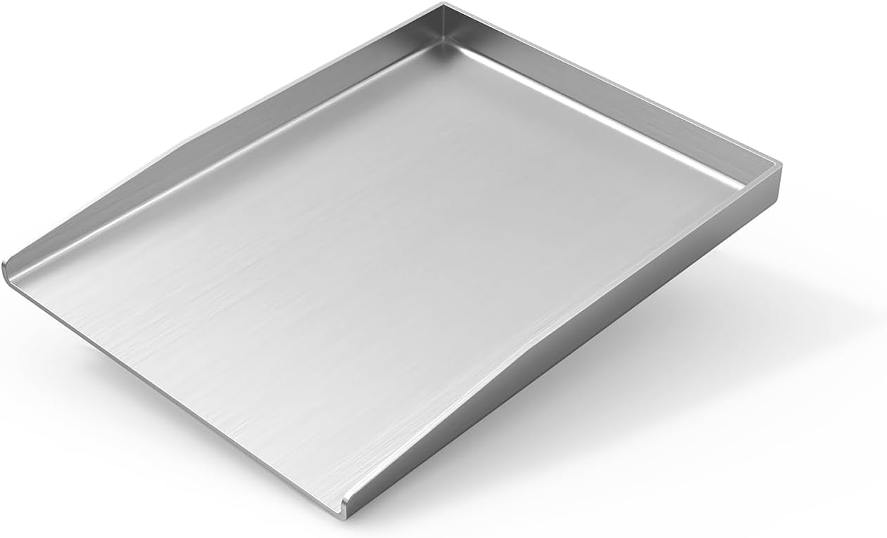Piastra per griglia in acciaio inox 430, 30 x 20 x 3 cm