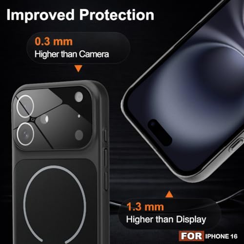 Image of SHINESTAR iPhone 16 Case - Premium Shockproof Protective Cover, Wireless Charging Compatible, Slim & Durable Luxury Back Cover with Camera Protection (Black)