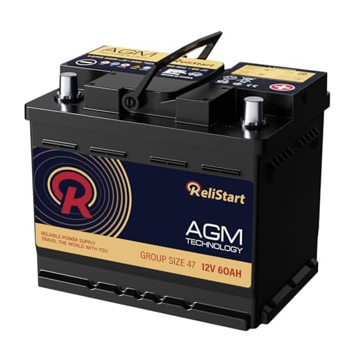 Relistart AGM Battery BCI Group 47 Car Battery-12v 60Ah H5 Size 47 Automotive Battery, 12V Battery Start and Stop Rechargeable Auto Starting Power, Deep Cycle,105RC, 680CCA