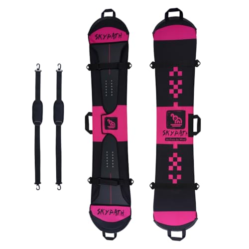 SkyPath Snowboard Cover Sleeve Case with Rubber Bumpers Adjustable Soft Cover with Detachable Double Shoulder Straps