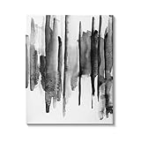Stupell Industries Vertical Black Ink Strokes Abstract Watercolor Over White, Designed by VDK Atelier Canvas Wall Art, 30 x 40