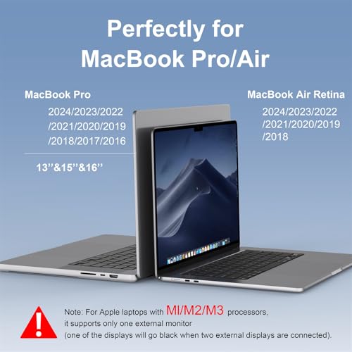 Image of Docking Station for MacBook Pro Air,USB C Docking Station Dual Monitor,Dual HDMI Adapter Hub for Mac MacBook Pro with 2 HDMI(4K @60Hz), 3 USB3.0,SD TF Card Reader and 100W PD USB C Port