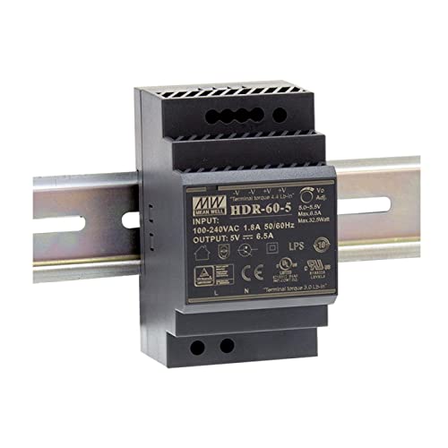 Meanwell Din-Rail-Netzteil 60W 15V 4A; MeanWell HDR-60-15; Plattenmontage