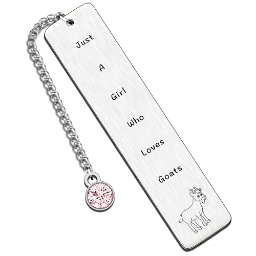 QMVMV Funny Goat Gifts Animal Lover Gift Just A Girl Who Loves Goats Goat Lover Bookmark Gift for Women Girls, Who Loves Goats Bookmark