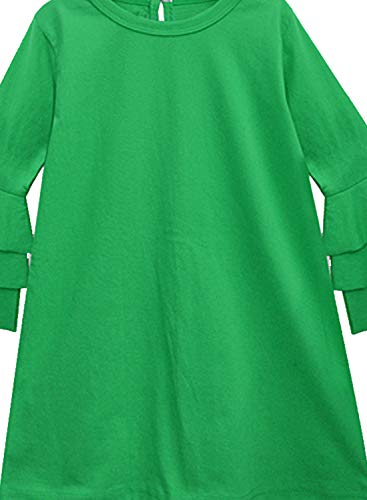 Image of A.T.U.N. (ALL THINGS UBER NICE) Girls Cotton A-Line Knee Length Long Sleeve Casual Dress