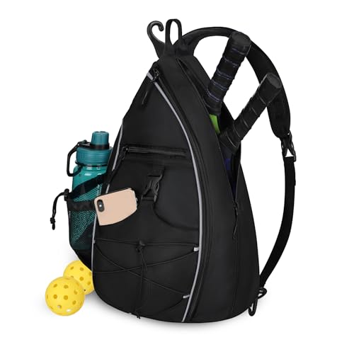 Goloni Pickleball Sling Bag for Men Women, Lightweight Pickleball Backpack with Fence Hook, Large...