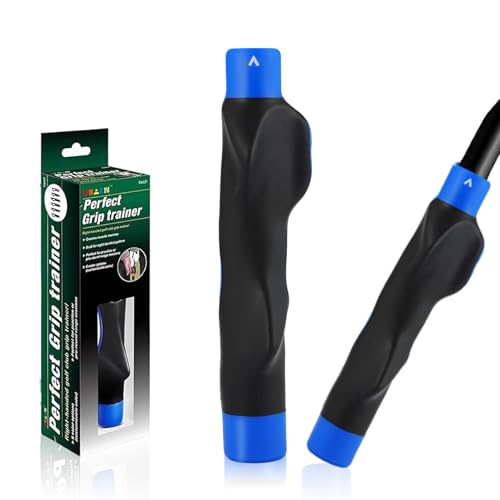 Golf Grip Trainer, Golf Club Grips, Golf Training Aid, Grip Trainer Golf To Help Train Correct Hand Position (Blue)