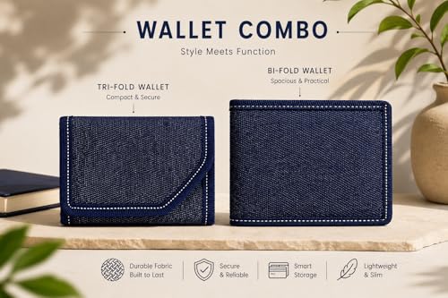 Image of Non Leather Small Mini Slim Wallet for Men & Boys (BI-FOLD-Denim)