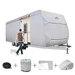 DikaSun Travel Trailer RV Cover Fits for 19' - 21' for RVs, Heavy Duty 150G/M 6 Layers Equal Breathable Waterproof UV…