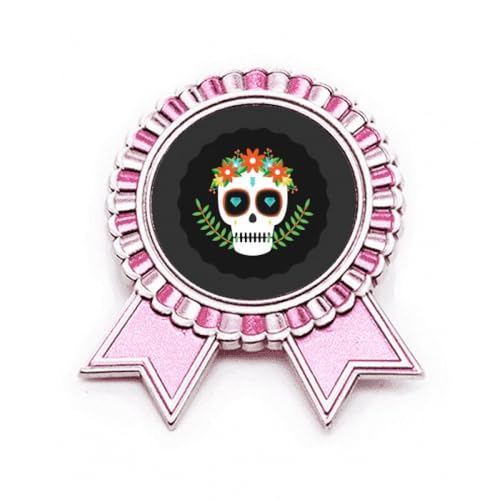 Broche Day of Dead rose en métal pour sublimer vos vestes