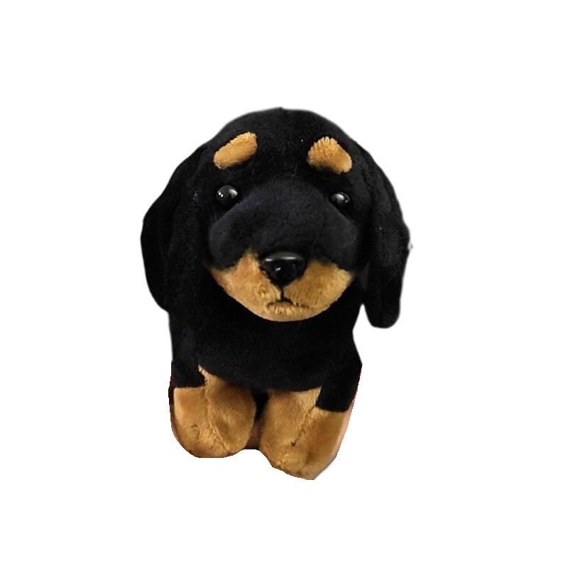 Peluche de petit chien noir, doudou rassurant contre l'anxiété