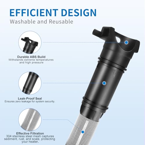 Image of Replacement Filter Compatible with Truma AquaGo,Superior Filtration System Reduces Scale & Sediment with Stainless Steel Mesh, Leak-Proof Seal Ring for RV Hot Water Heater (This Link is Not a Set)