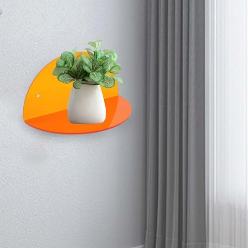 Étagère murale en acrylique orange | Mini-étagère moderne pour bureau - 8