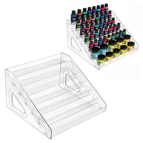 Image of Acrylic Paint Organizer(7 Tier),Organizers and Storage Paint Bottle Organizer Nail Polish Holde,Craft Holder Rack for Alcohol Inks and Food Coloring (Clear)