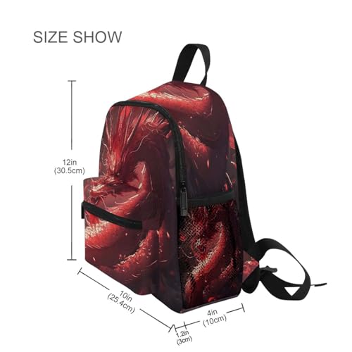 panksolu Fierce Red Dragon Toddler Backpack for Boys Girls,Kid Backpack with Chest Clip and Name Tag, S4